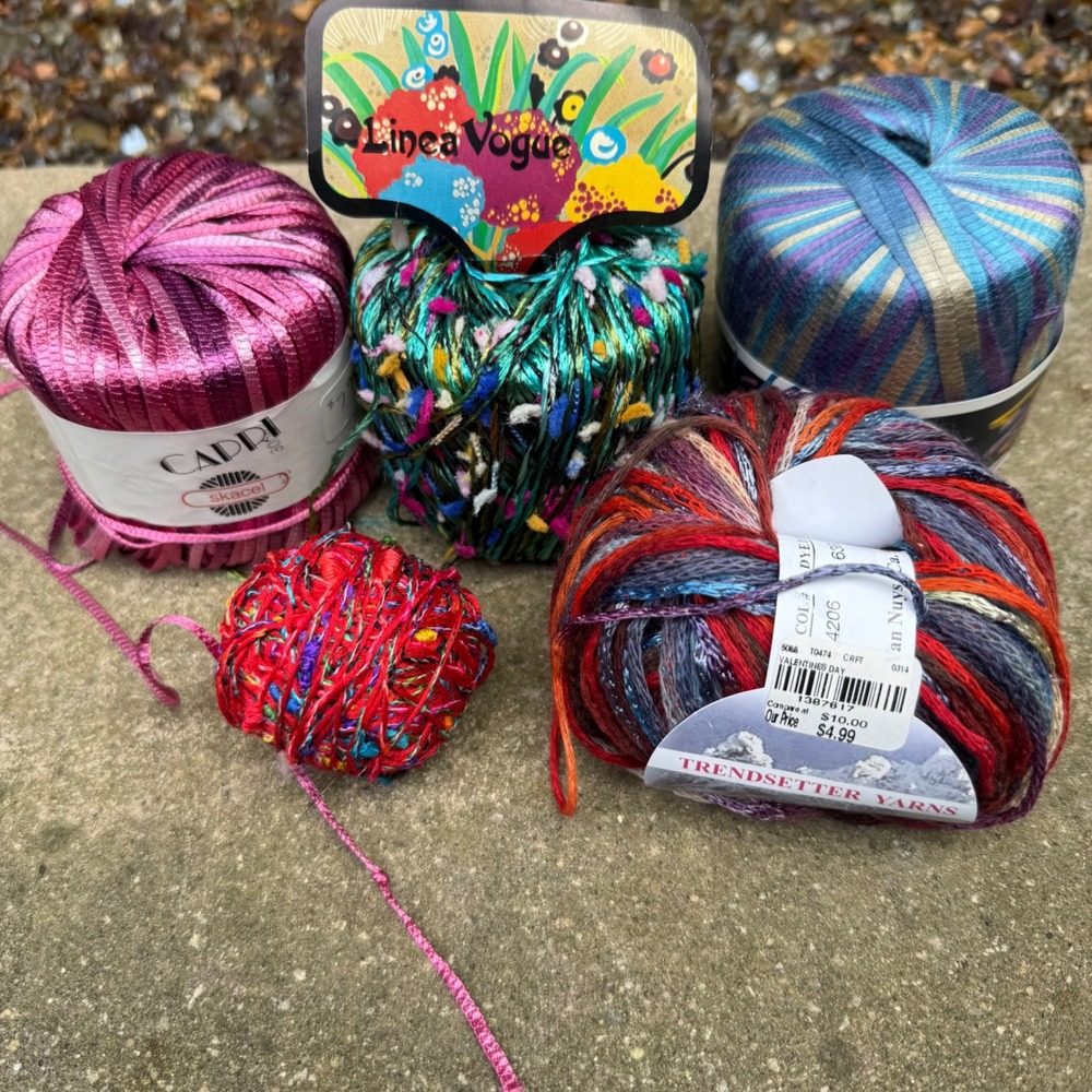Mixed Lot Specialty Novelty Yarn Trendsetter Unger Skacel Lina Vogue Ribbon